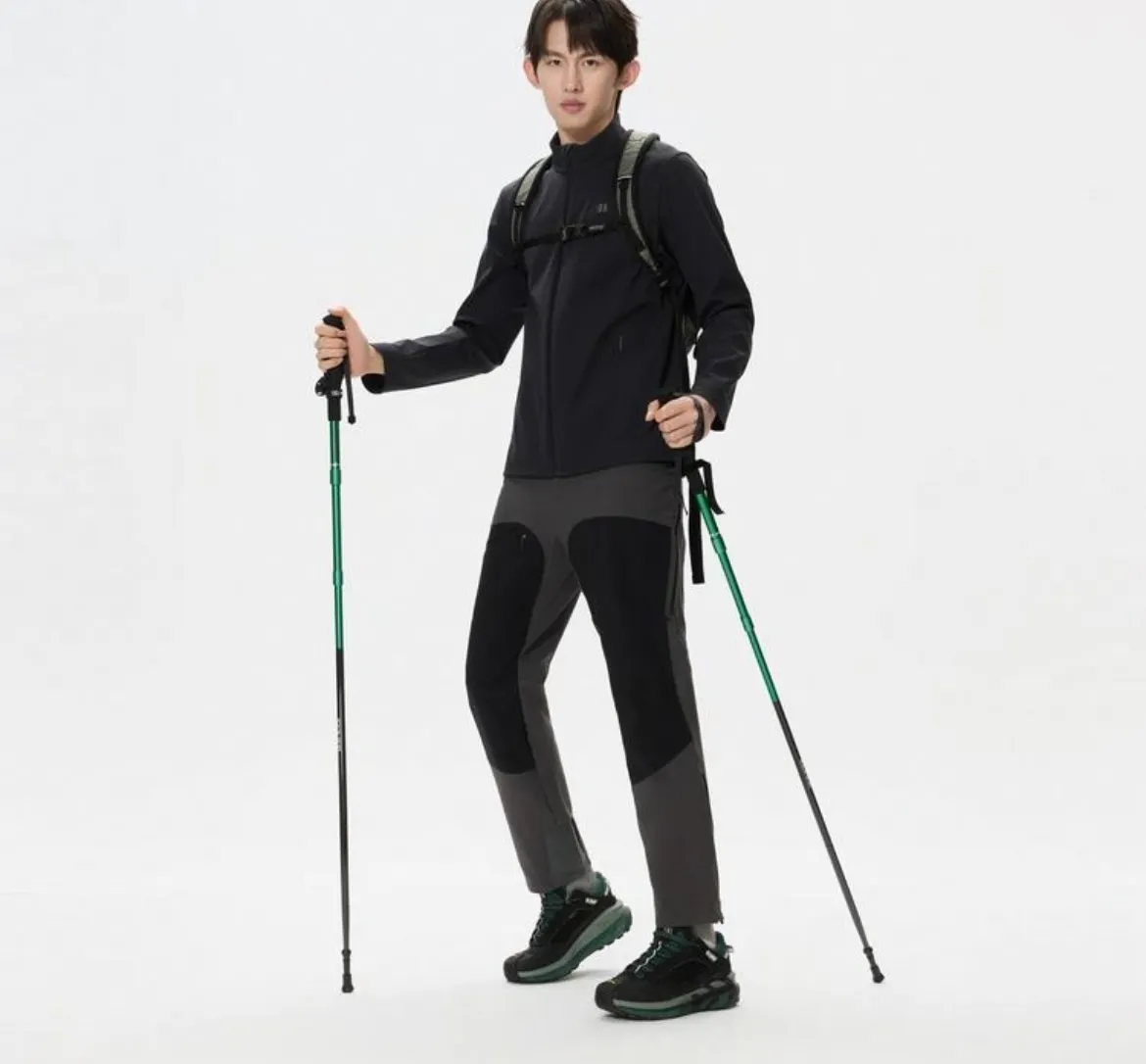 Upper body material picture KOLON SPORT/Kelon 26Fw stand-up collar waterproof and windproof Breathable soft shell jacket (black)